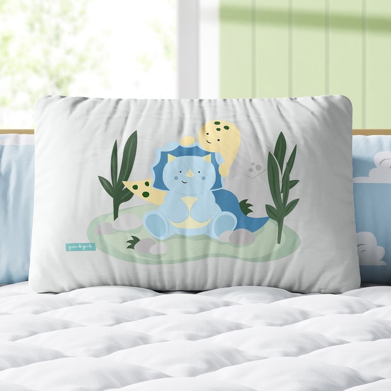 Almofada Retangular Amiguinhos Dino Trici e Neno 35cm