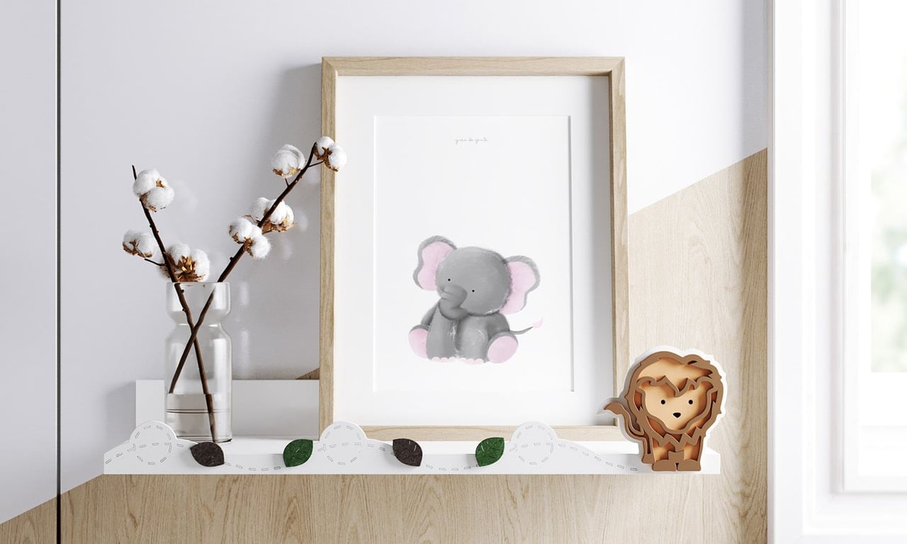 Prateleira MDF Leãozinho Safári Baby — vista alternativa