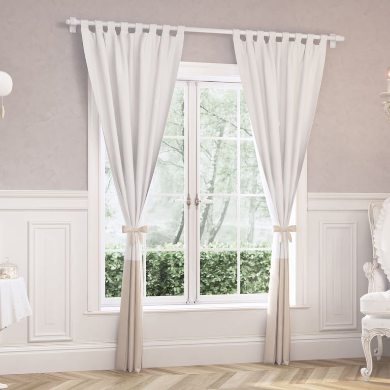 Cortina para Varão com Laço Bege