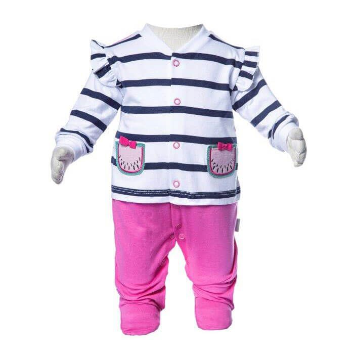 Macacão Longo Melancia Rosa 3 a 6 Meses