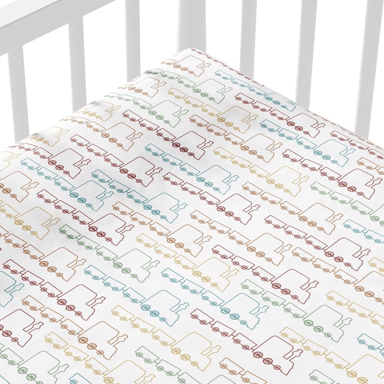 Lençol Berço com Elástico Trenzinho Piuí