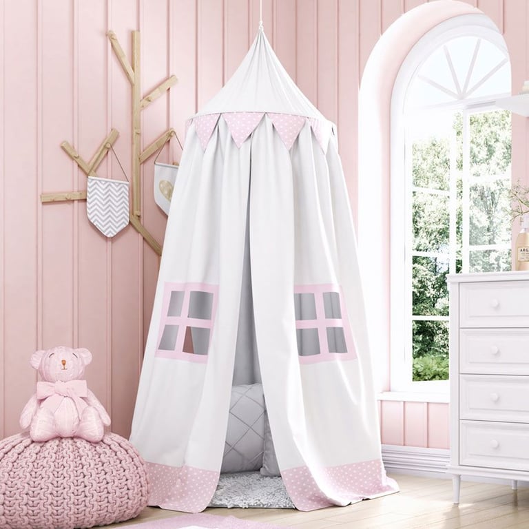 Tenda Dossel Poá Rosa 2m