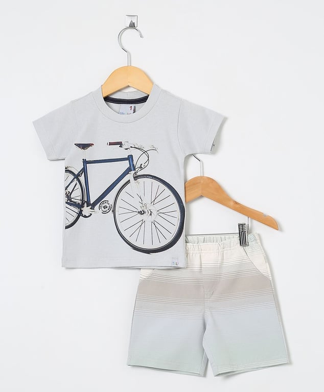 Conjunto Curto Cinza