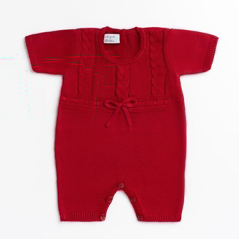 Macacão Tricot Tresse Vermelho Tam P