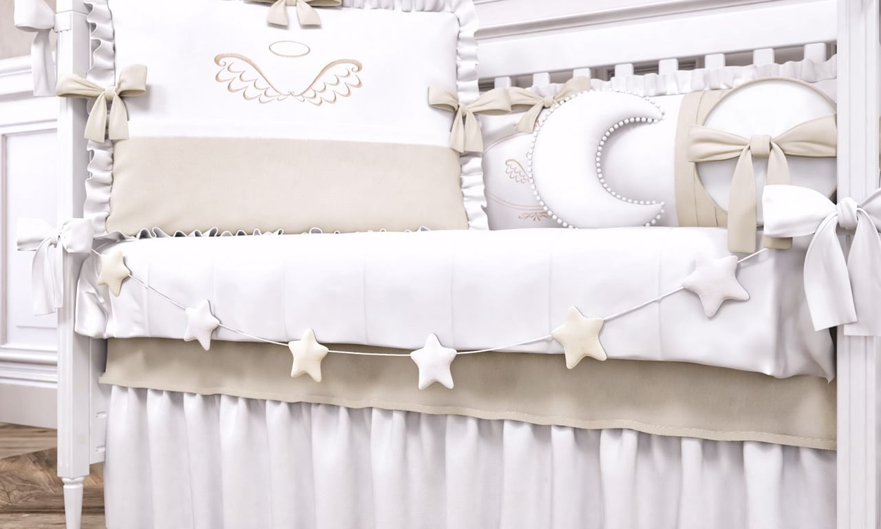 Varal de Berço Estrelinhas Bege 1,30m