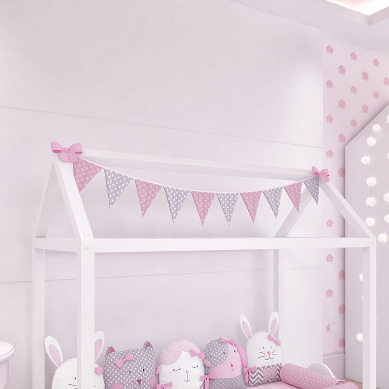 Varal de Cama Bandeirinhas Amiguinhas 1,60m