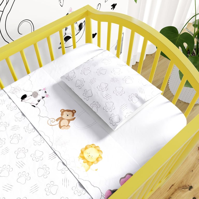 Jogo de Lençol Berço Safári Aquarela 3 peças — vista alternativa
