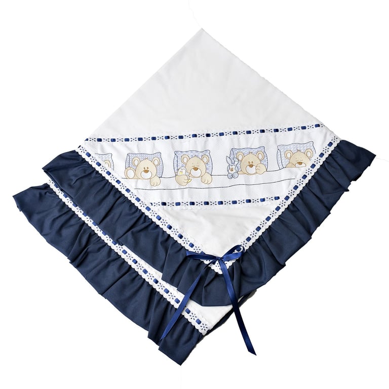 Manta Ursinho Soneca Azul Marinho 80cm