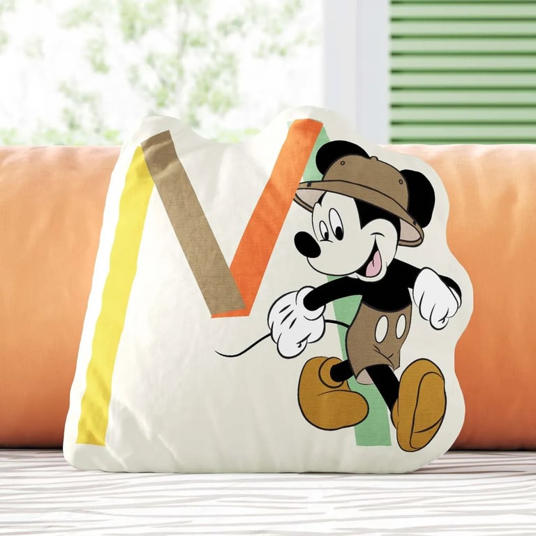 Almofada Mickey Mouse Safári Letra M 20cm