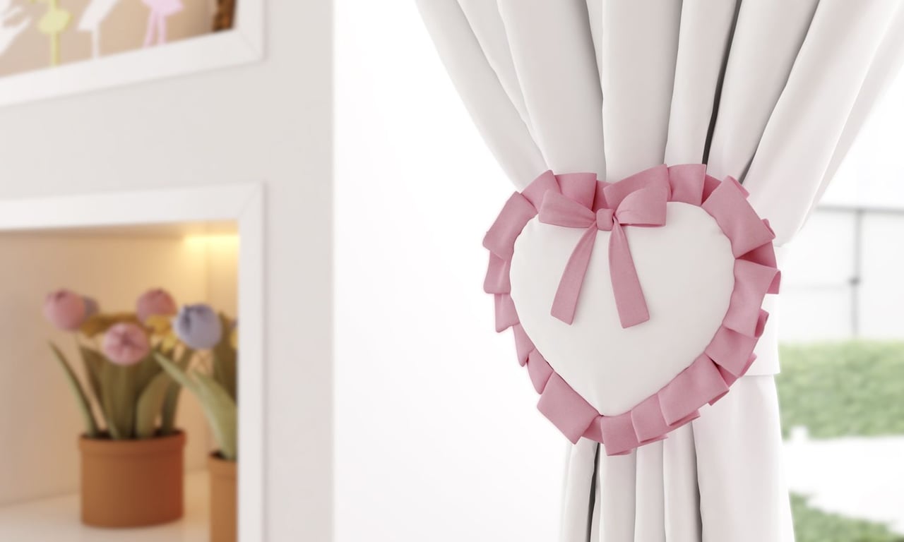 Prendedor de Cortina Alice Rosa 2 Peças