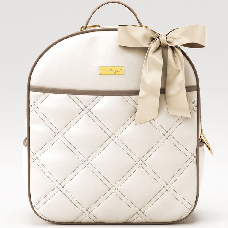 Mochila Maternidade Azul Marinho e Bege Luxo 36cm