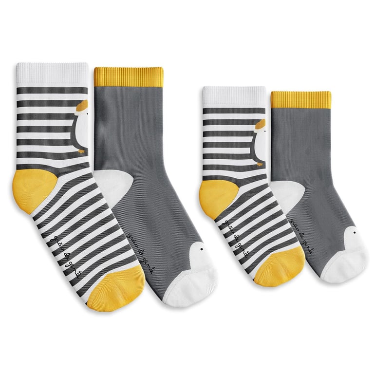 Kit Meia Trocapé Família Pinguim 8 Pares