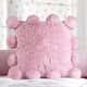Almofada Quadrada Pelúcia Pompom Rosa 38cm - imagem 1