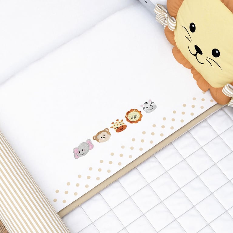Jogo de Lençol Mini Cama Amiguinhos Safári 3 Peças