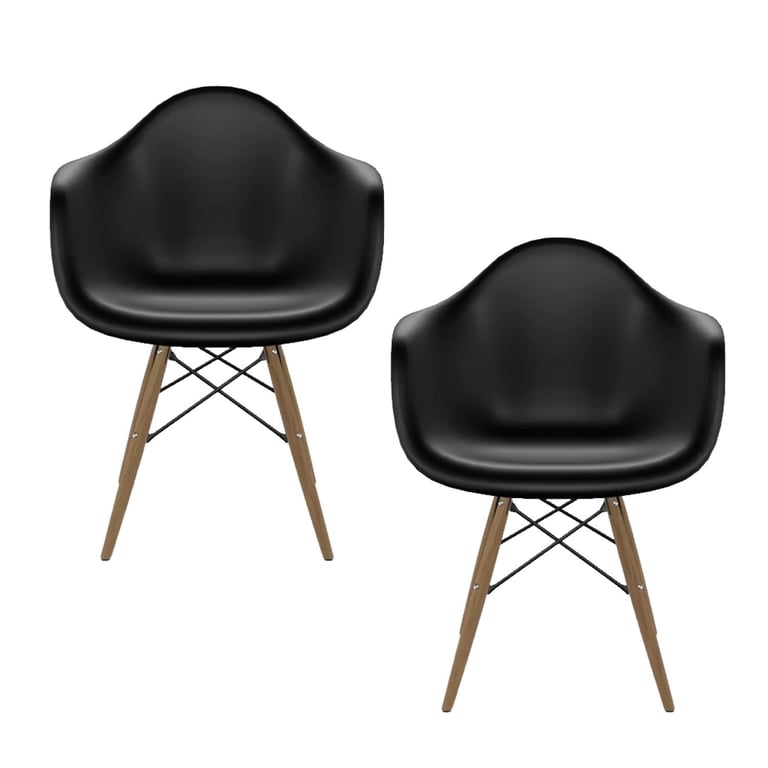 Kit Cadeira Eames Arm Preto