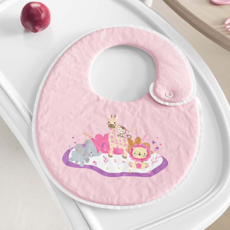 Babador Amiguinhas Selva Baby Rosa — vista alternativa