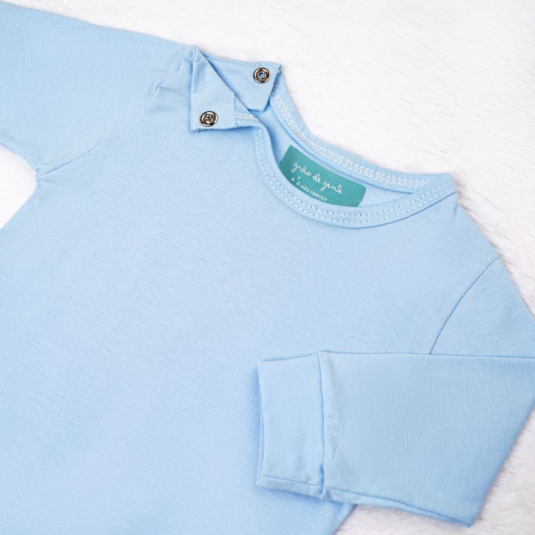 Body Manga Longa Baby Basics Azul Bebê Tamanho PP — imagem 1 de 4