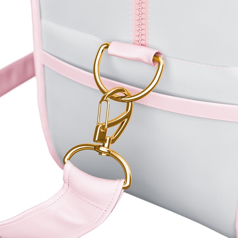 Bolsa Maternidade Coração Rosa e Cinza 34cm — vista alternativa