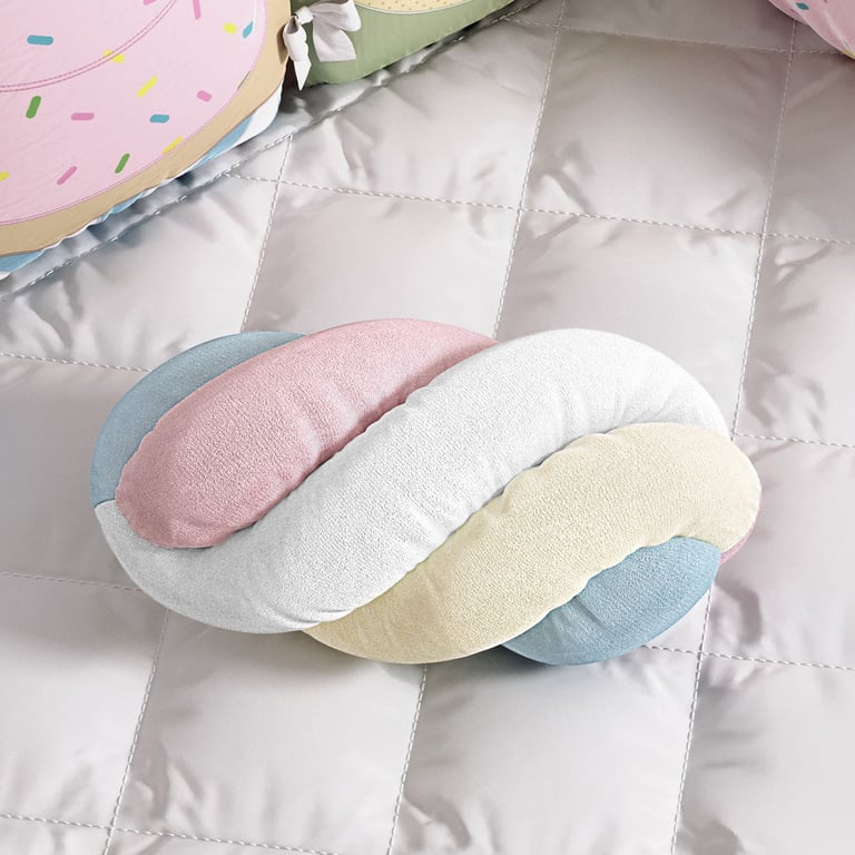 Almofada Rolinho Marshmallow Colorido 40cm