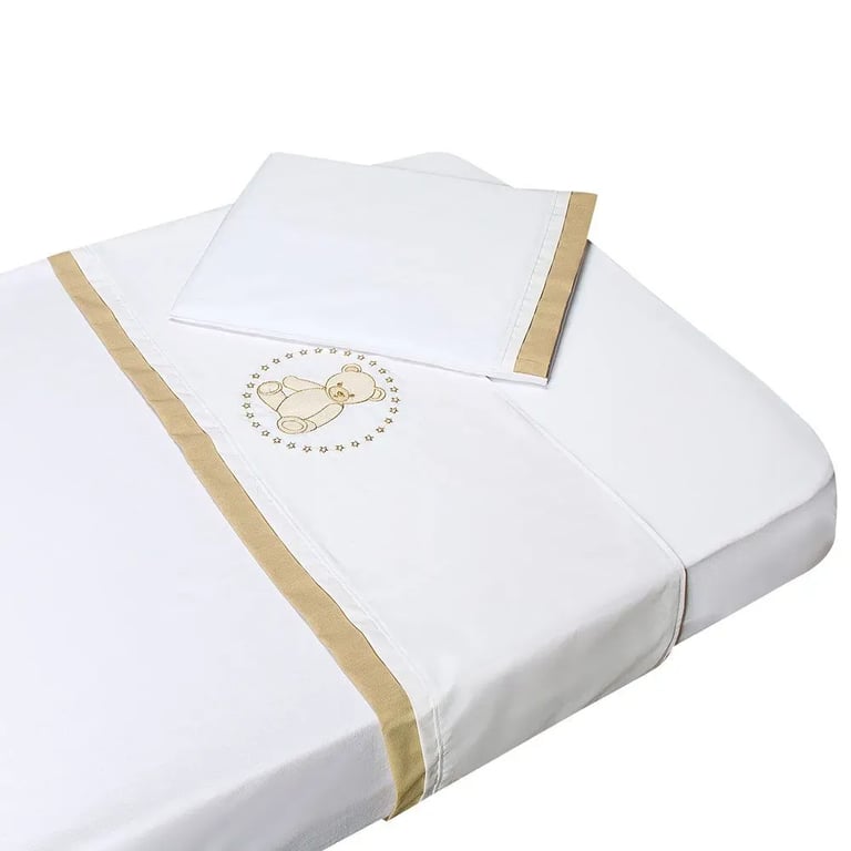 Jogo de Lençol Berço Teddy Cáqui