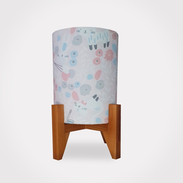 Abajur Luminária Gatinha Madeira