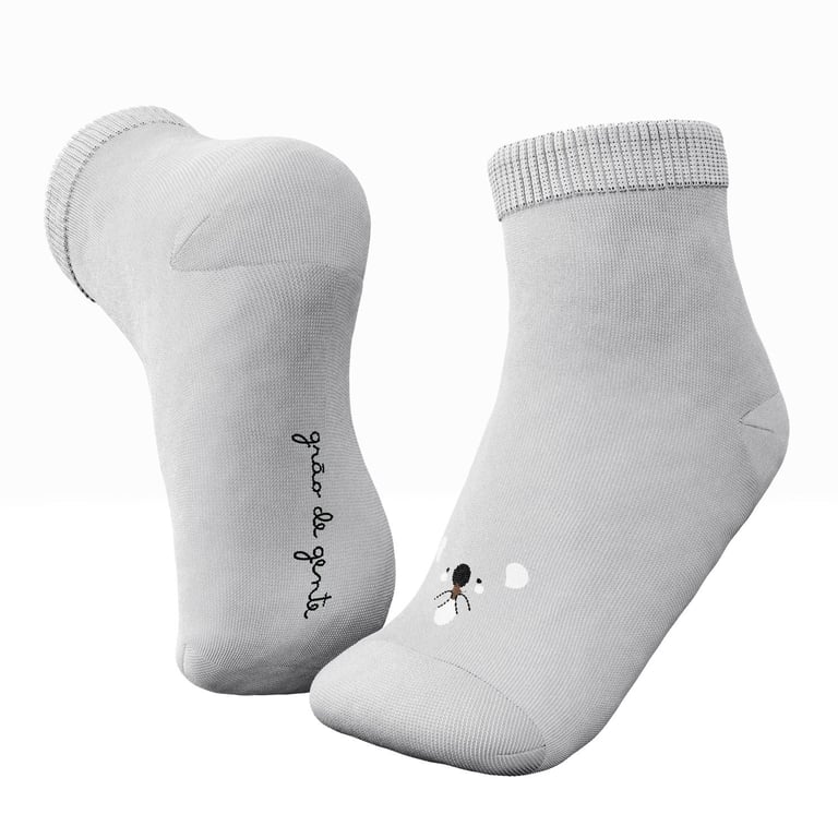 Kit Meia Bebê Coala Cinza 2 Pares — vista alternativa