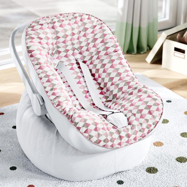 Capa de Carrinho com Protetor de Cinto Losango Rosa