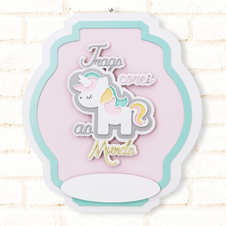 Porta Maternidade MDF Unicórnio 3D