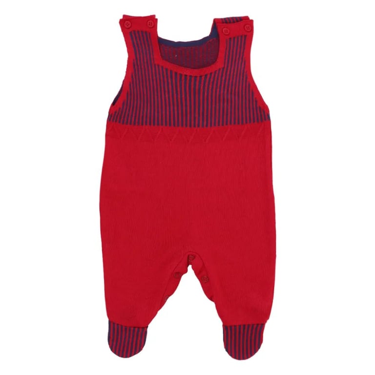 Saída Maternidade Fofinho com Detalhe Bordado Listrado Vermelho — vista alternativa