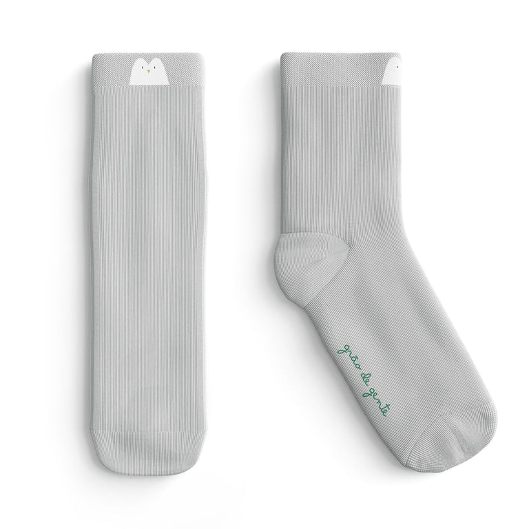 Meia Bebê Cadê o Pinguim Cinza