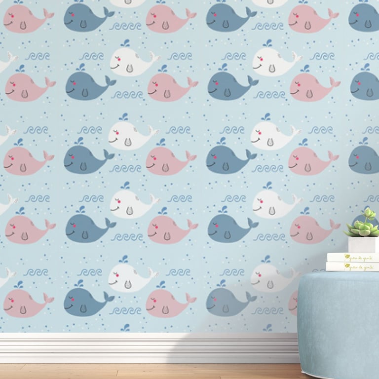 Papel de Parede Família Baleia 3M