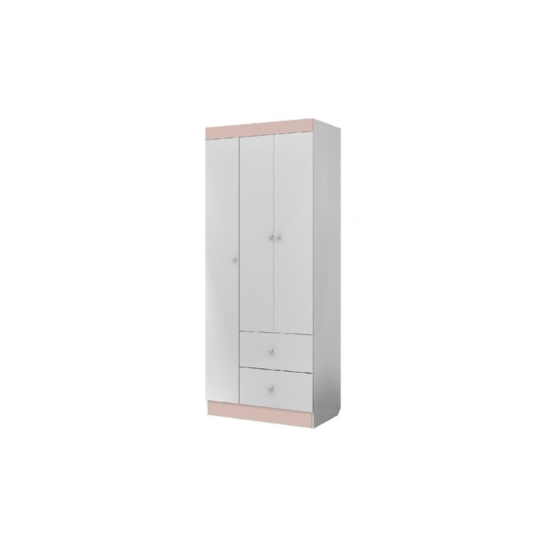Guarda Roupa Infantil Branco e Rosa 3 Portas Carol — vista alternativa