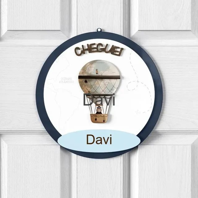 Porta Maternidade Personalizado Teddy Pelo Mundo - Davi