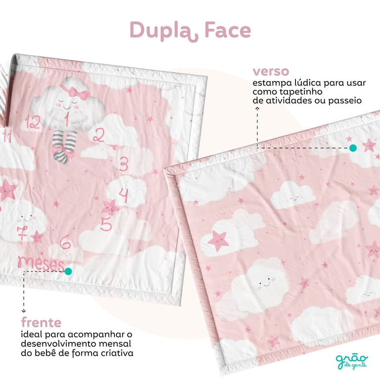 Tapete Mesversário Nuvem de Algodão Rosa