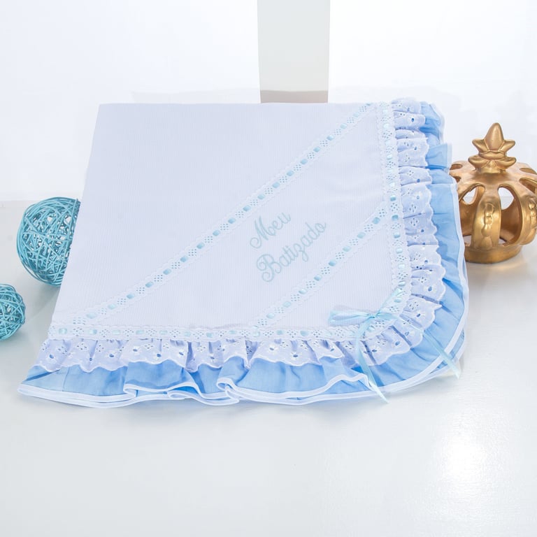Manta Meu Batizado Azul 86cm