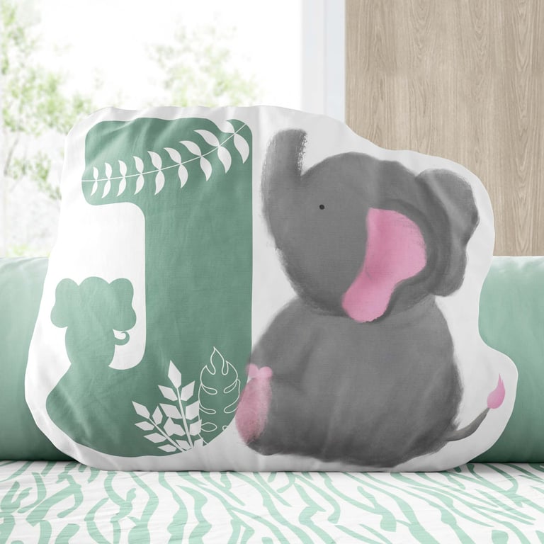 Almofada Safári Aquarela Letras de A a Z