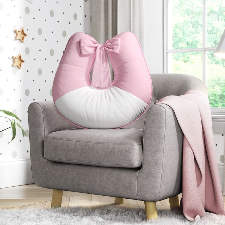 Almofada Amamentação Rosa e Branco — vista alternativa