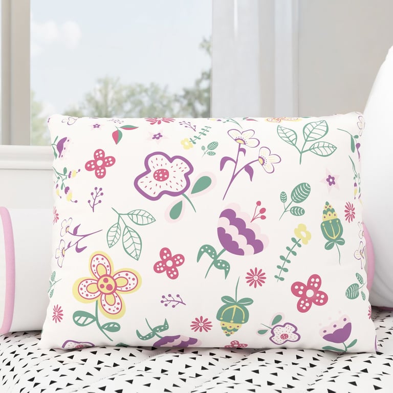 Almofada Retangular Floral Moderna 43cm