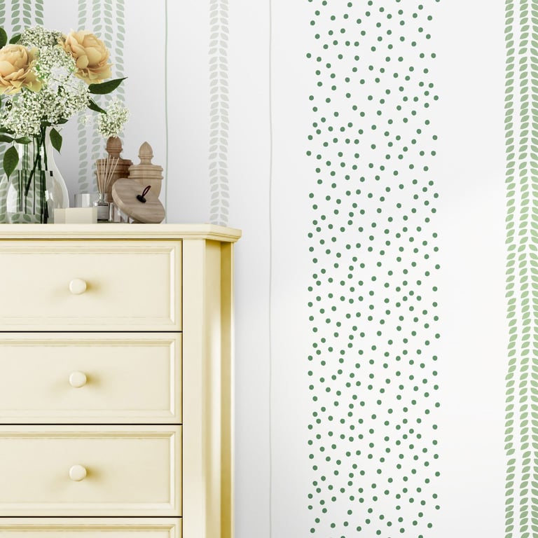 Papel de Parede Folhas e Poá Artsy Verde 3M