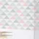 Papel de Parede Triângulos Rosa/Cinza 10m - imagem 1