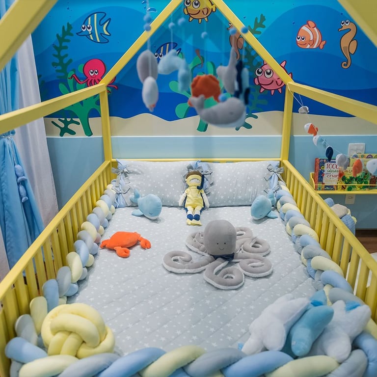 Kit Montessoriano Trança Estrelinhas Amarelo e Azul