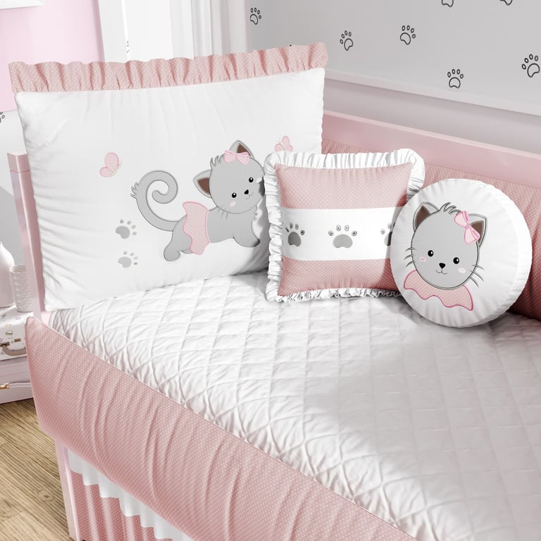 Kit Berço Gatinha Rosa