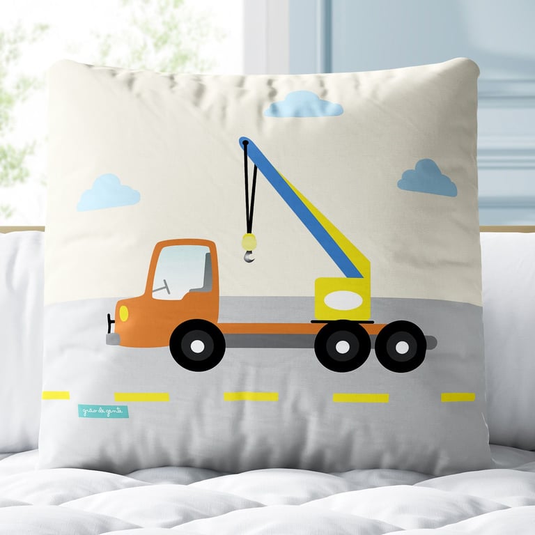 Almofada Quadrada Guindaste Laranja 30cm