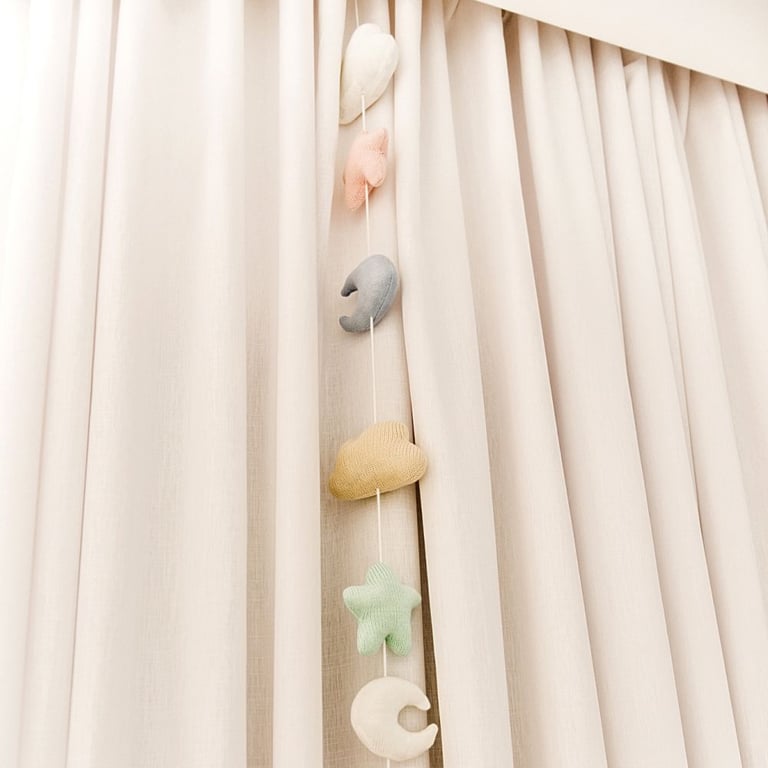 Pêndulo Cortina Tricot Estrela, Nuvem e Lua