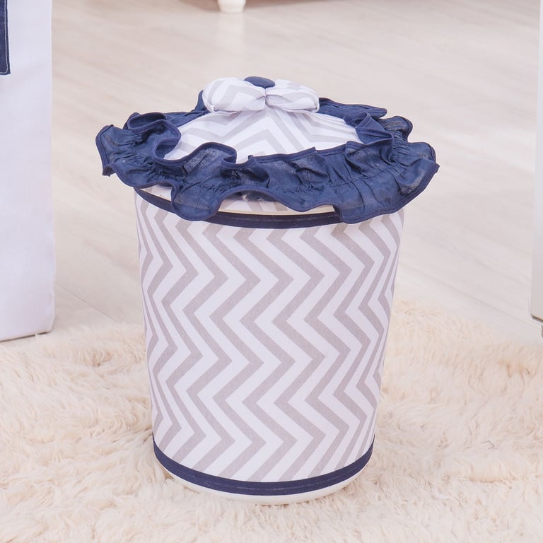 Lixeira Elefante Chevron Azul Marinho