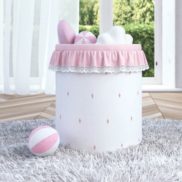 Cesto Organizador para Brinquedos Losangos e Rendinha 35cm