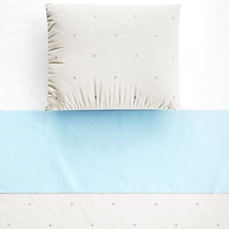 Jogo de Lençol Berço Bege Estrelinhas com Faixa Azul 3 Peças — vista alternativa