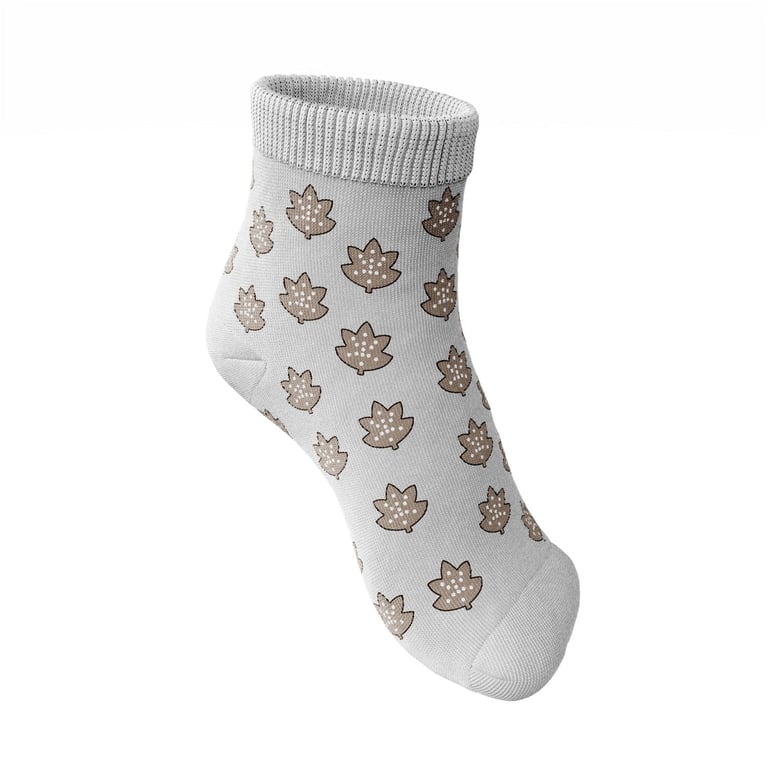Meia Bebê Folhas de Outono Marrom — vista alternativa