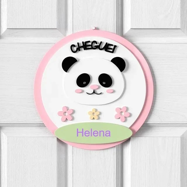 Porta Maternidade Personalizado Panda Floral Moderna - Helena