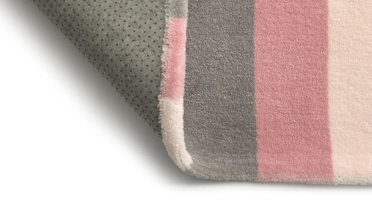 Tapete Retangular Listrado Tricolor Azul 95cm — vista alternativa